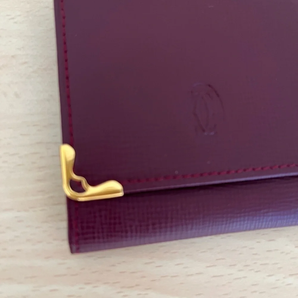 Cartier Coin Case Wallet Bordeaux BNWOT Vintage